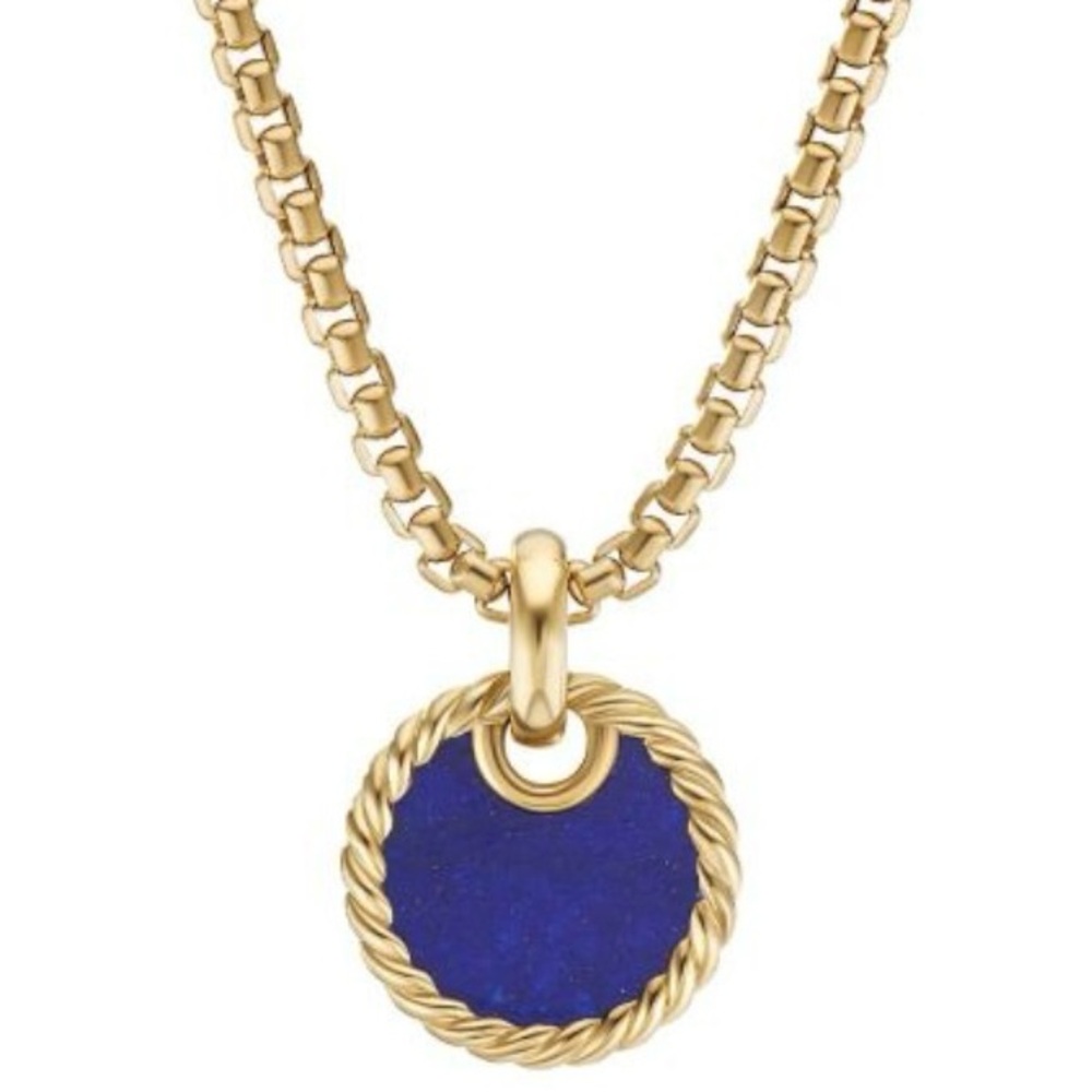 David Yurman Yellow Gold And lapis Pendant  (only)